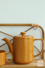 Vintage Amber Debossed Stoneware Tableware