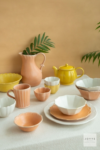 Simple Stripe Matte Glaze Tableware Set