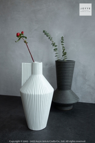 Black and White Debossed Vase Collection
