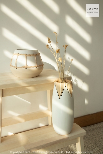 Weaving Pure White Vase Collection