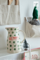 Joyful Handpainted Dots and Stripes Christmas Cookware