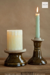 Dark Brown Reactive Glaze Taper Candleholders