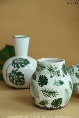 White and Green Crackle Glaze Vase Collection