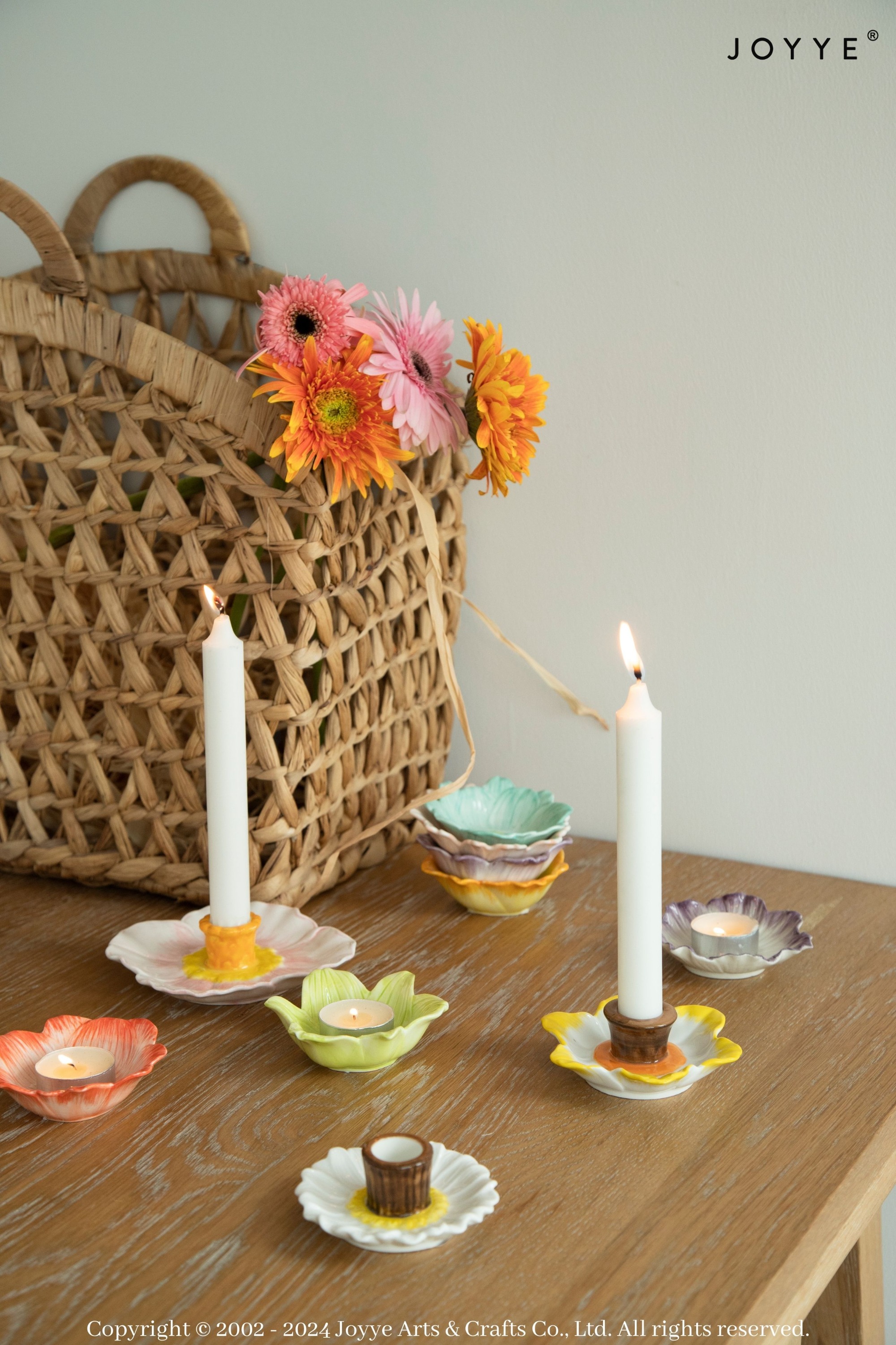 The Spring Colorful Embossed Floral Candle Holder Collection By Joyye 6419