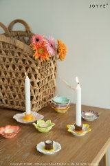 Spring Colorful Embossed Floral Candle Holder Collection