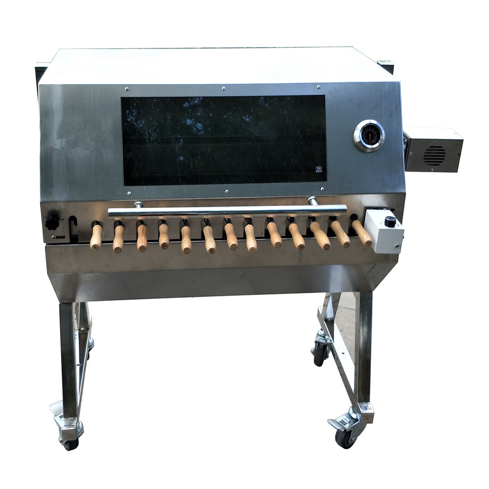 Rotating BBQ Skewer All Stainless Steel Lamb Rotisseries BBQ Grill Spit ...