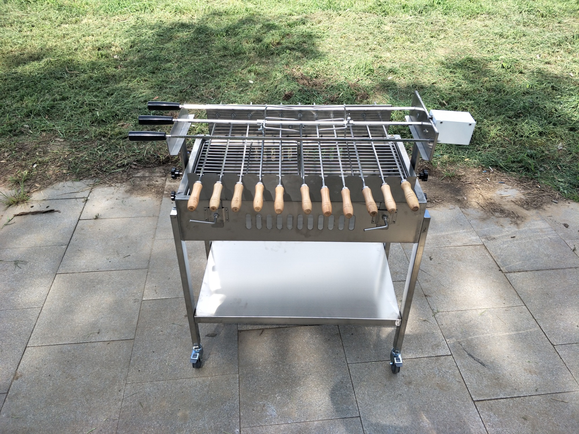 Portable charcoal grills rotating bbq skewer cyprus grill rotisserie