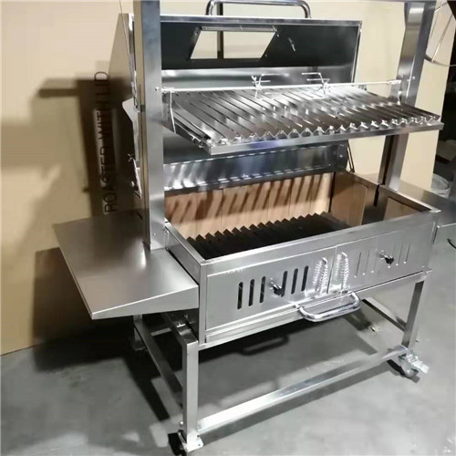 Stainless BBQ Grill Kit with Argentinian Adjustable Heights Charcoal