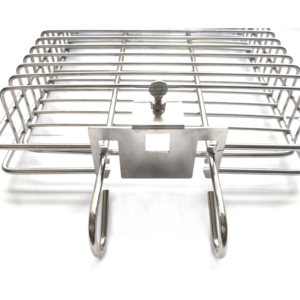 Stainless Steel Universal Grill Rotisserie Spit Rod Flat Basket