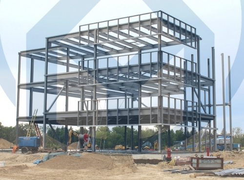 Three-story steel structure building