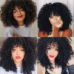 full curly wig with bangs