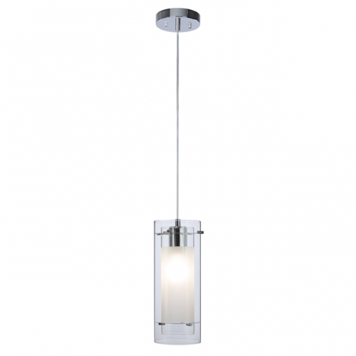 Pendant Lighting Contemporary 1 Light Pendant Hanging Light with Clear and Frost Glass in Chrome Mini Pendant Light  XB-P1159-CH