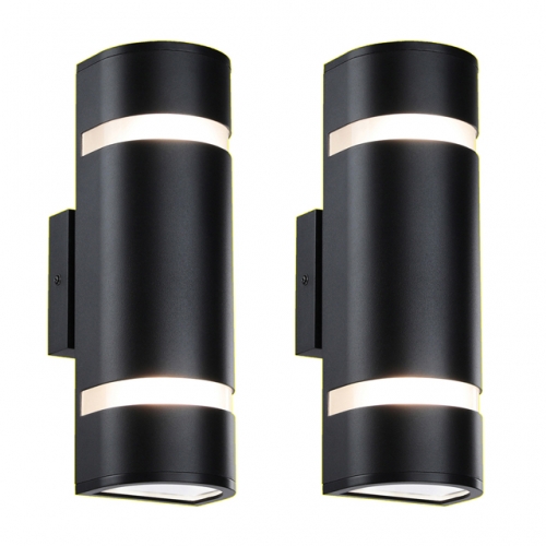 Outdoor Wall Light, Modern Wall Sconce Black Water Proof D Shaped Wall Mount Light Suitable for Garden & Patio 2 Pack XB-W1112-2BK
