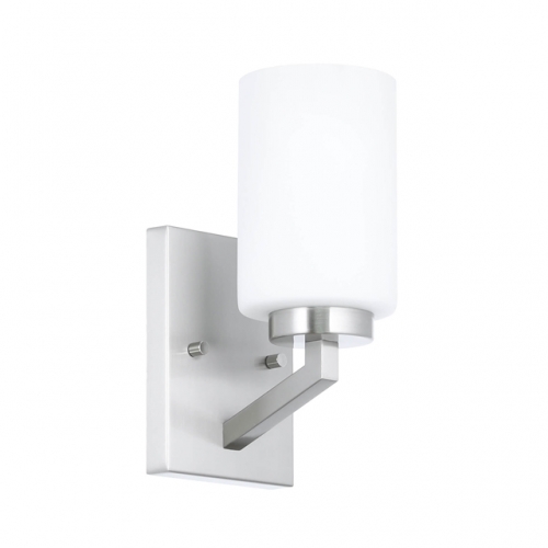Wall Sconce, Modern Indoor 1 Light Sconces Wall Lighting with Glass Shade Brushed Nickel Bathroom Vanity Light XB-W1272-1-BN
