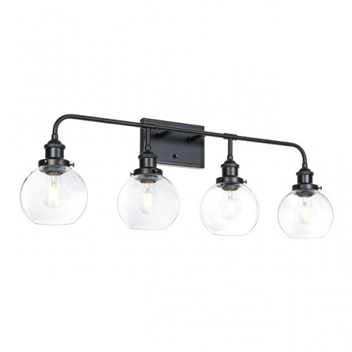 Vanity Light, Modern 4 Light Black Globe Wall Light for Bathroom & Kitchen XB-W1275-4-MB