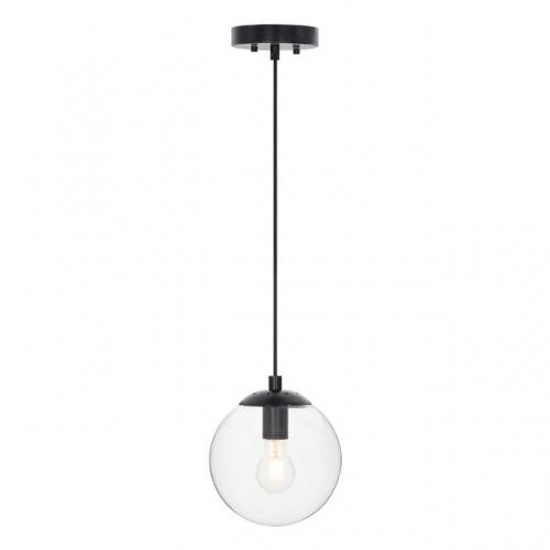 Kitchen Pendant Light, Modern 1 Light Globe Pendant Lighting Fixture Black Adjustable Pendant Ceiling Light XB-P1259-MBK
