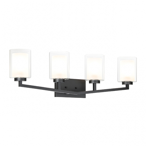 Vanity Bath Light, 4 Light Bathroom Vanity Light Over Mirror Modern Farmhouse Black Wall Light Fixture for Kitchen & Living Room XB-W1294-4-MB