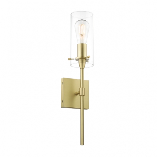 Sconces Wall Lighting, Modern 1 Light Wall Sconce with Glass, Brass Bathroom Vanity Light Fixtures for Kitchen Hallway & Living Room XB-W1301-SB