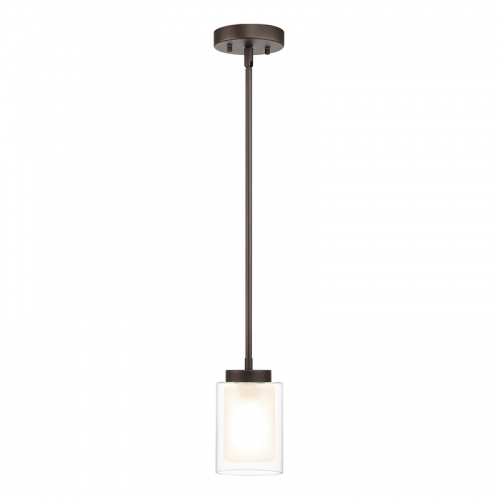 Pendant Lighting Modern 1 Light Mini Pendant Light with Dual Glass in Dark Bronze, Adjustable Hanging Ceiling Light for Kitchen & Living Room XB-P1195-DB