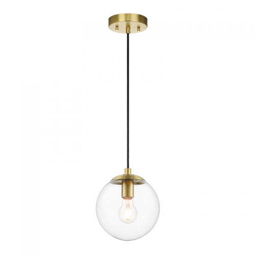 Globe Pendant Light, Retro 1 Light Kitchen Pendant Lighting Brass Adjustable Hanging Ceiling Light for Kitchen & Dining Room XB-P1259-SB