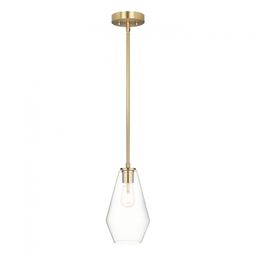 Brass Pendant Lights Ktichen Island, Modern Farmhouse Dining Room Light Fixtures Over Table Brushed Brass Glass Kitchen Hanging Lights for Bedroom,Bar,Sink XB-P1228-BS