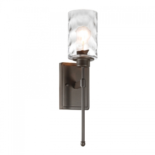 Wall Light 1 Light Wall Sconce with Glass, Classic Bathroom Vanity Light Dark Bronze Finish for Bedroom & Living Room XB-W1227-DB