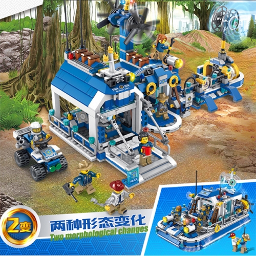 PANLOS 681007 City Series Forest Station Children's Educational Building Block Toy Ship From China