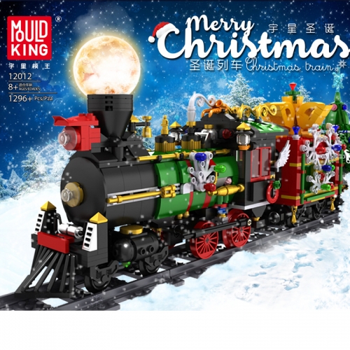 MouldKing 12012 Christmas Hot Style Christmas Train With Lights Electric Building Block Toy  From China