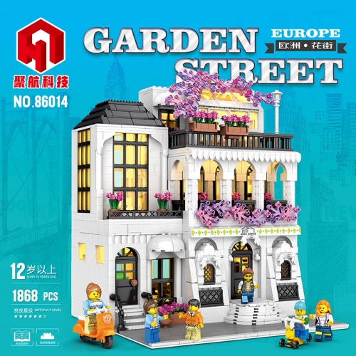 JUHANG 86014 City Street  Europe Garden Street Light version Building Blocks 1868pcs Toys For Gift ship from China