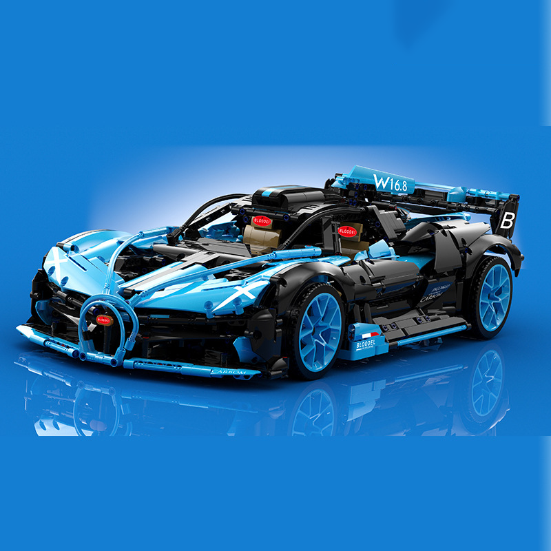 K box 10211B Technice Blue Bugatti Bolide building blocks 3588 bricks ...