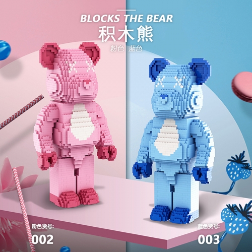 Blocks The Bear Pink002 Blue003 Net red same style Building block model 2388pcs From China