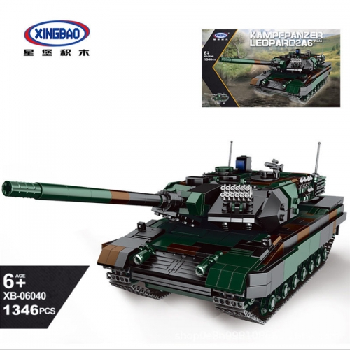 XingBao 06040 Military Series Kampfpanzer Leopard 2A6 Building Blocks 1346pcs Bricks Toys Model Ship From China