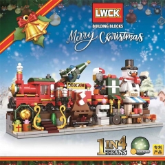 LW 7008 Marry Christmas Building Blocks Train 838pcs Bricks Toys Model Ship From China