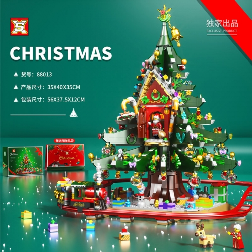 SX88013 Christmas Tree Building Blocks 2100pcs Bricks Ship From China