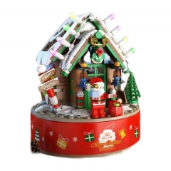 NEW Christmas 656012 Theme Rotating Christmas House Music Box Building Blocks DIY City Friends Village Bricks Toys ship from China.