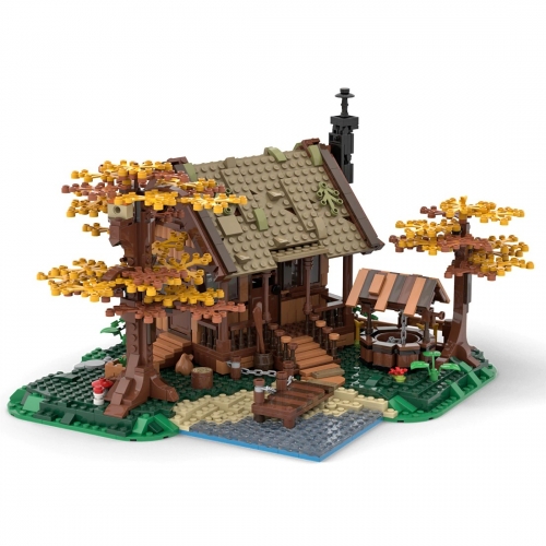 MOC-64694 Authorized 1371Pcs Country Style Street View Building Toys Tree House Building Bricks Sets with PDF instructions ship from China.