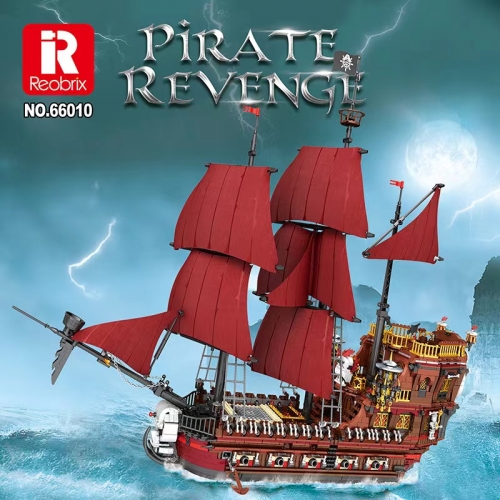 Roebrix 66010 MOC Expert Ideas Pirate Revenge-Model Ship Building Blocks 3066pcs Bricks Model Movie Toys Ship from China.