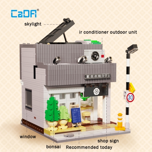 CaDa C66007 Moc City House Summer Breeze Coffee Shop Building Blocks 1108pcs Bricks Toys Ship From China.