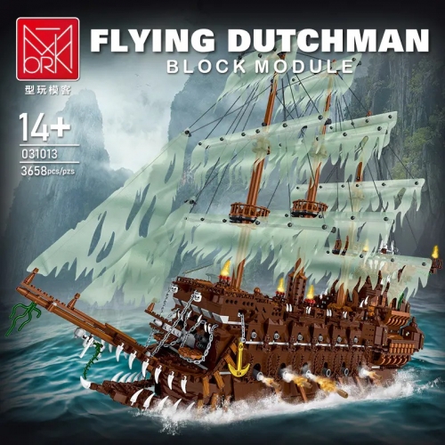 Mork 031013 Pirate Ship Flying Dutchman 3658pcs Bricks MOC Caribbean Boat Building Blocks Toys ship from China.