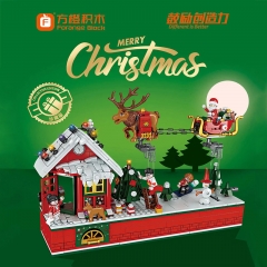 FORANGE FC6003 Flying Christmas Party Christmas Scene Building Blocks Elk Sledge Compatible Building Blocks Christmas ship from China.
