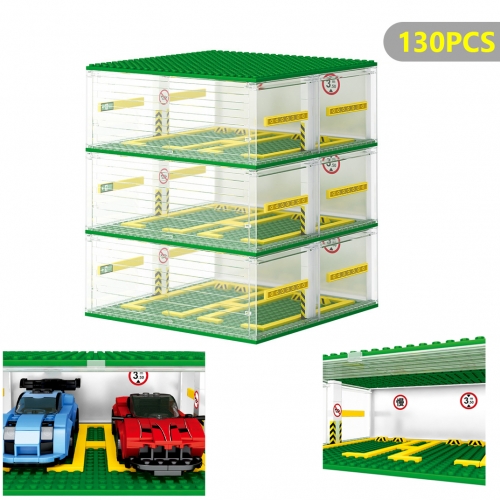 SY 5109 MOC Famous Car World The Garage Building Blocks (not include the car)Racing carbarn Bricks From China.