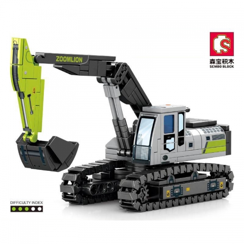 SEMBO 705103 Moc ZOOMLION Excavator Model (Without Motor) Building Blocks 236pcs Bricks Toys From China.
