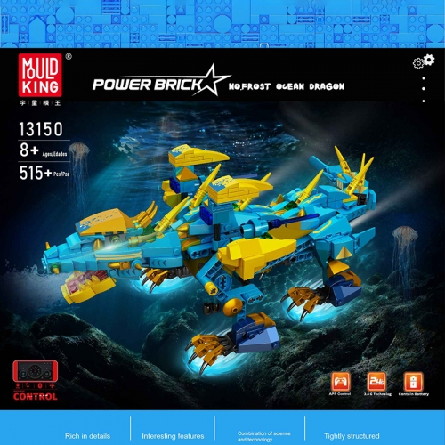 Mould King 13150 MK3 Power Frost Ocean Dragon Building Blocks 515pcs Bricks Toys From China Delivery.