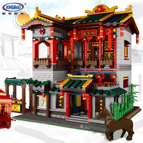 XINGBAO 01003 Creator Expert Steet View Series China Town Yihong Brothel Set Building Blocks 3320pcs Bricks Toys From China