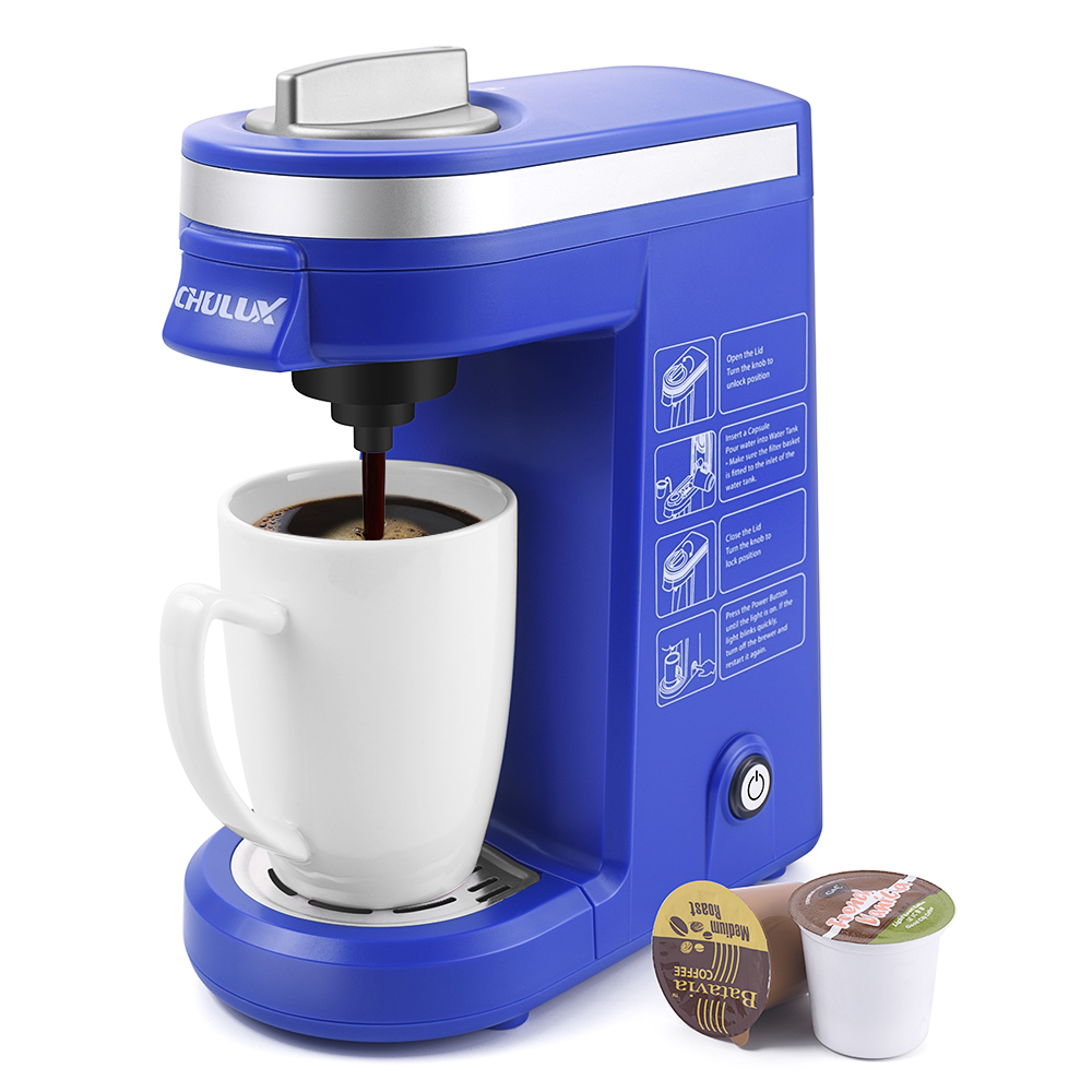 Dropship CHULUX Single Serve Coffee Maker Red KCUP Pod Coffee