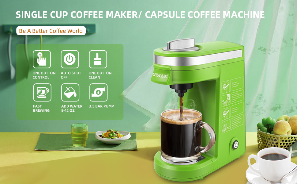 CHULUX Single Serve Espresso Machine,One Cup Espresso Maker for
