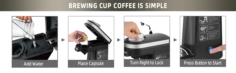 Dropship Single Serve Coffee Maker KCUP Pod Coffee Brewer, CHULUX Upgrade Single  Cup Coffee Machine Fast Brewing, All In One Simply Coffee Maker For K CUP  Ground Coffee Tea, Mini Coffee Machine