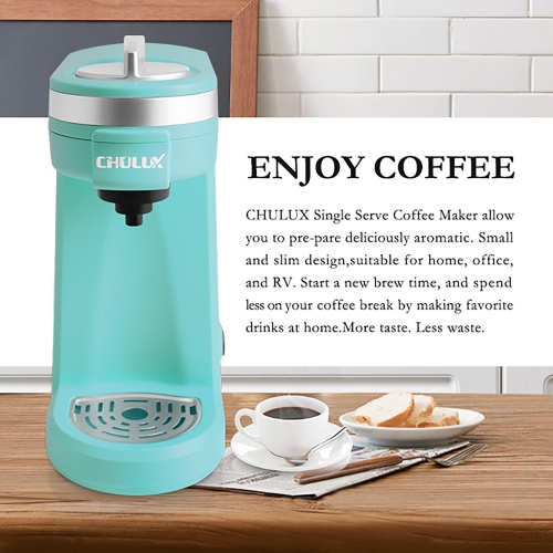 CHULUX Single Serve 12 Ounce Coffee Brewer,One Button Operation with Auto  Shut-Off for Coffee or Tea,Cyan