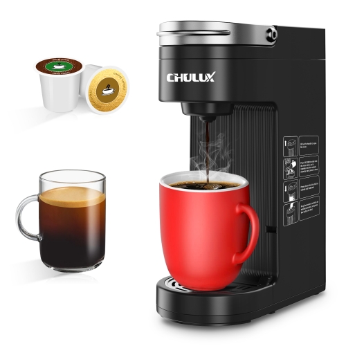 Single Serve Coffee Maker KCUP Pod Coffee Brewer, CHULUX Upgrade Single Cup  Coffee Machine Fast Brewing, All in One Simply Coffee Maker for K CUP Grou
