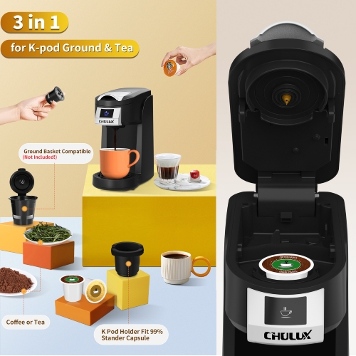 Single Serve Coffee Maker KCUP Pod Coffee Brewer, CHULUX Upgrade